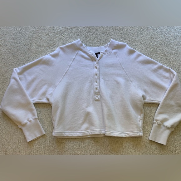 Marissa Web So Uptight Plunge Henley Sweatshirt - Picture 7 of 15